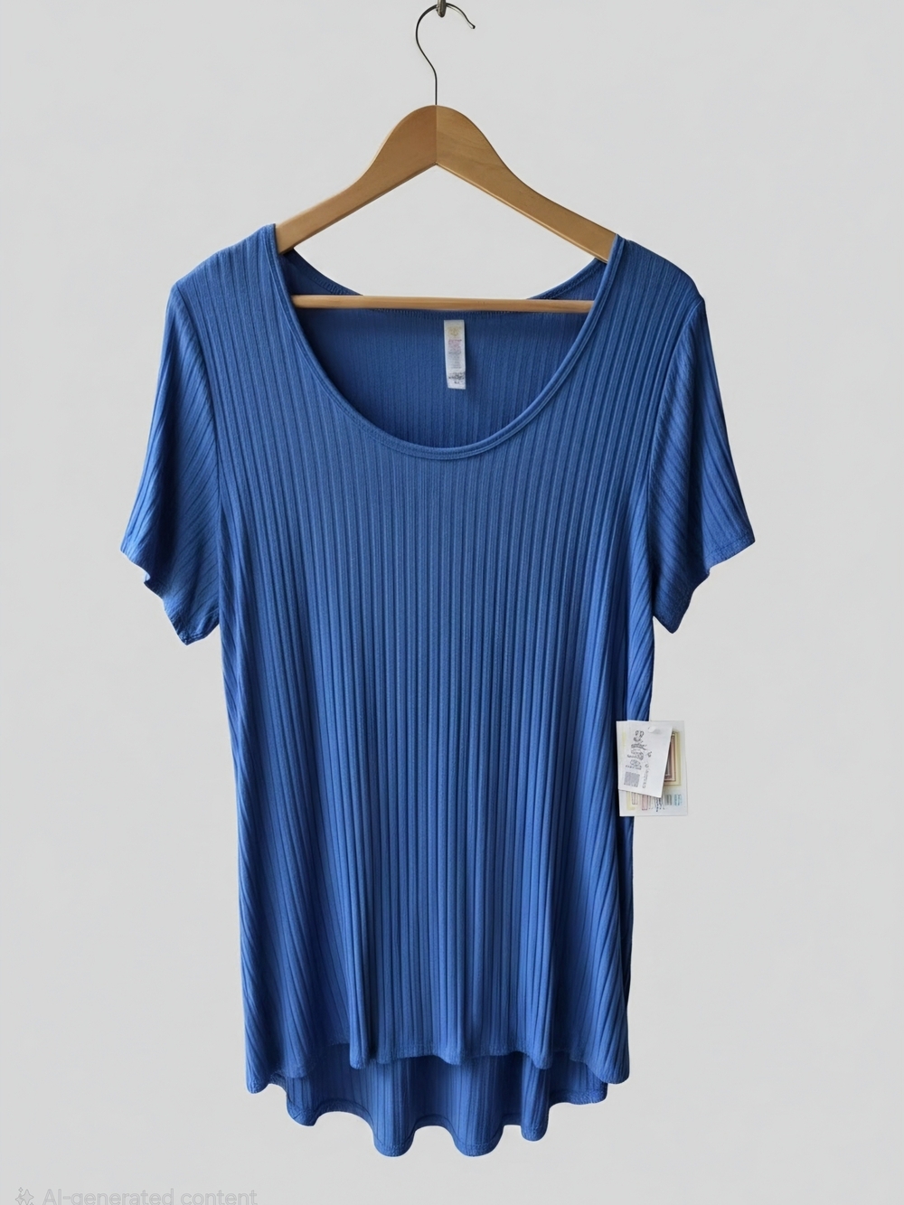 LuLaRoe XL Classic Tee Ribbed Scoop Neck Women's Top in Royal Blue NWT